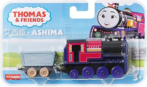 Miniatura 6 de Thomas The Tank Engine Ashima - Locomotora de metal fundido a presión con carga de cristal y accesorios de juego ferroviario para niños de más de 3