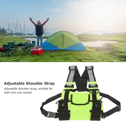 Miniatura 4 de Bolsa de arnés de radio en el pecho, radio universal de dos vías Walkie Talkie para buscar elementos esenciales, bolsa táctica Oxford para el pecho,