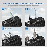 220v à 110v Convertisseur et adaptateur pour le voyage: Adaptateurs universels internationaux et convertisseurs de tension pour sèche-cheveux - Transformateur et adaptateur haute puissance pour US à l'Italie européenne UK EU