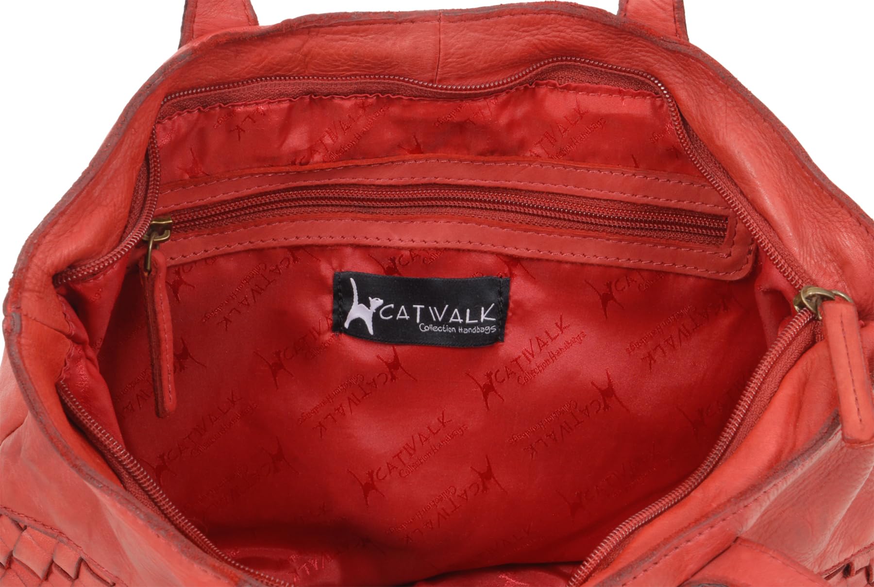 Catwalk Collection Handbags - Damska Skórzana Torba na Ramię - Średnia Torebka Typu Tote - Shopper z Wieloma Kieszeniami - Matilda