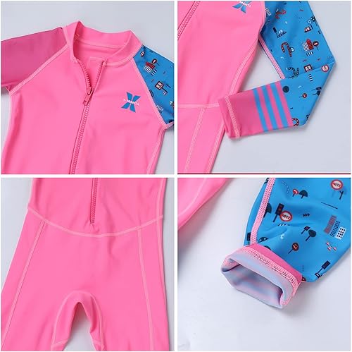 Miniatura 3 de Traje de baño de una pieza de manga larga para niños y niñas con protección solar