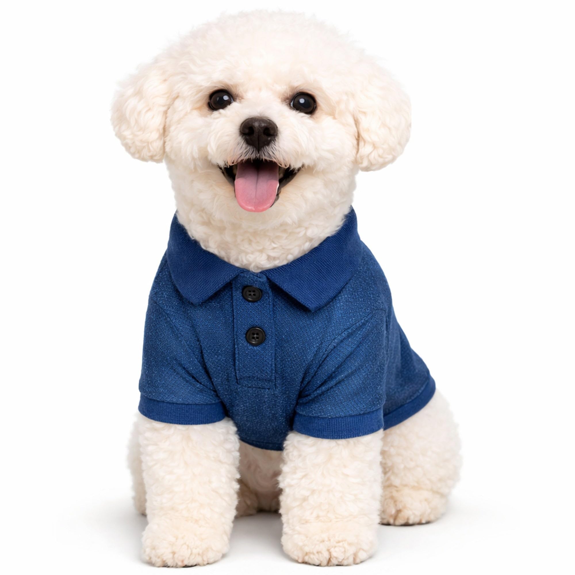 PetLife Active Playera Polo para Perro, a Prueba de mechas, elástica, Relajada, tamaño Grande, Color Azul Marino