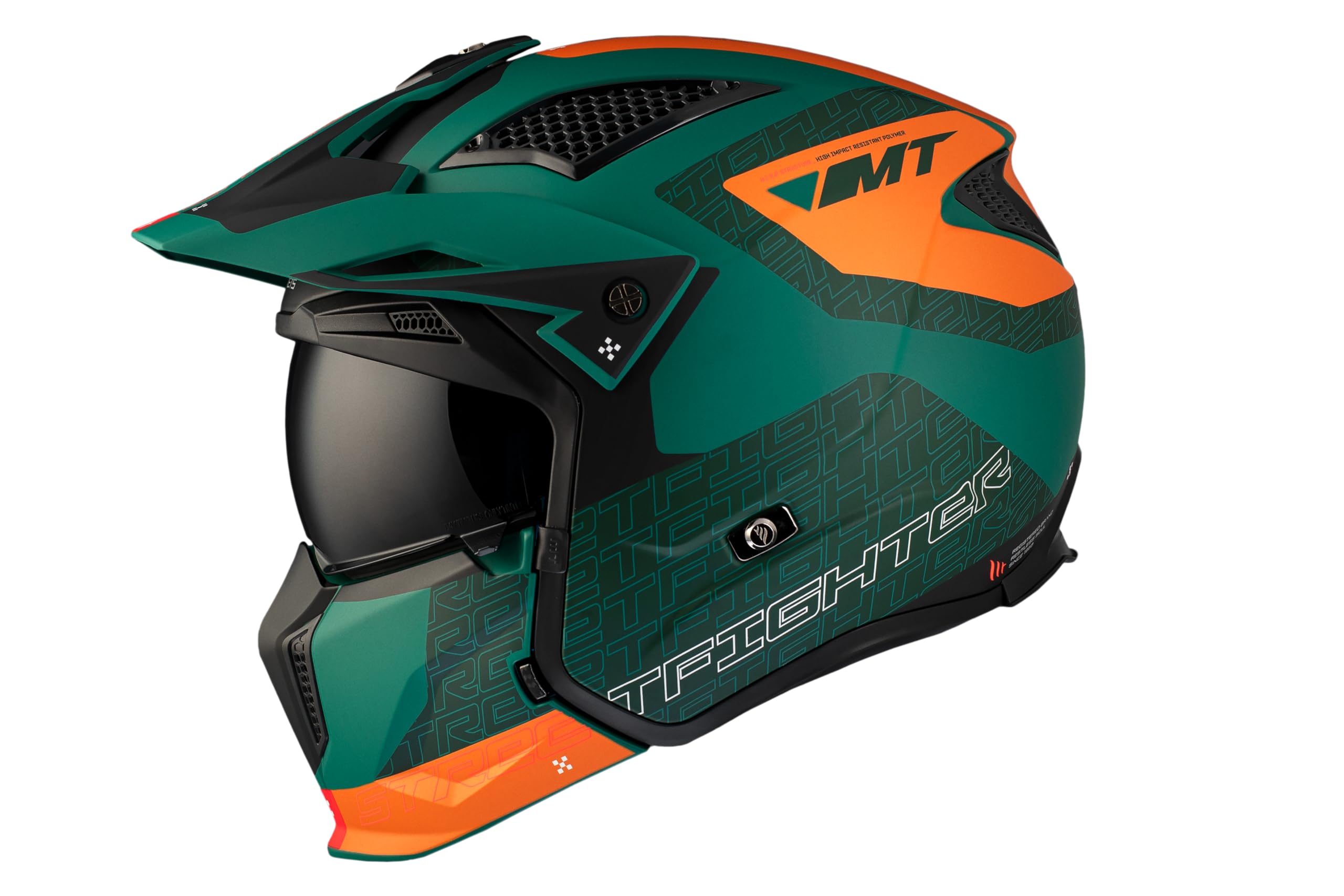 MT Helmets Streetfighter SV S – Casco Moto Integral Abierto con Visor Solar Retráctil, Estilo Streetfighter, Interior Lavable y Calota HIRP | Homologado ECE 22.06 & Dot
