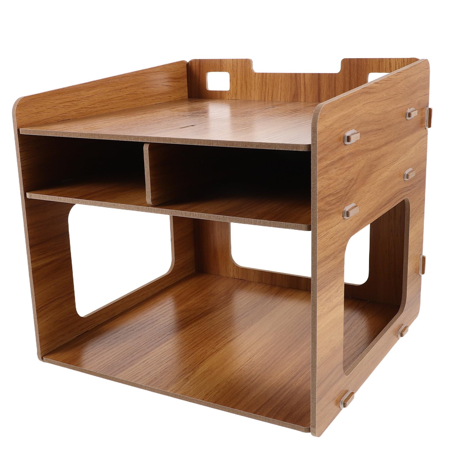 Soporte de Escritorio para Impresora de Madera con Estantes Multicapa