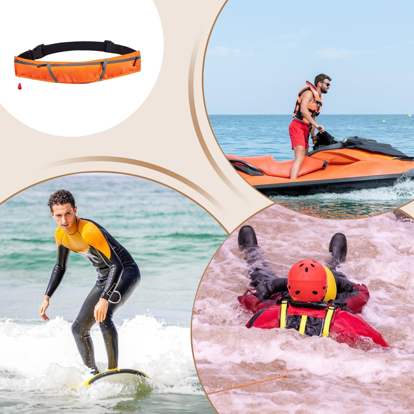 Cintura da nuoto, portata 150 N, per piscina e paddleboard di sicurezza