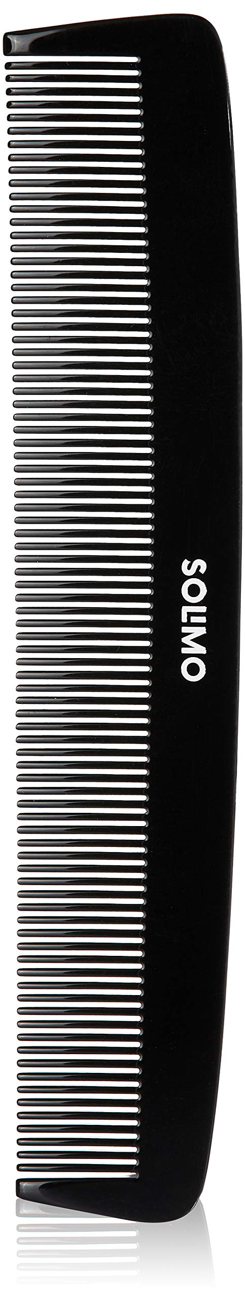 Amazon Brand - Solimo Handmade Black Easy-Grip Fine-Tooth Comb, 22 cm x 4 cm