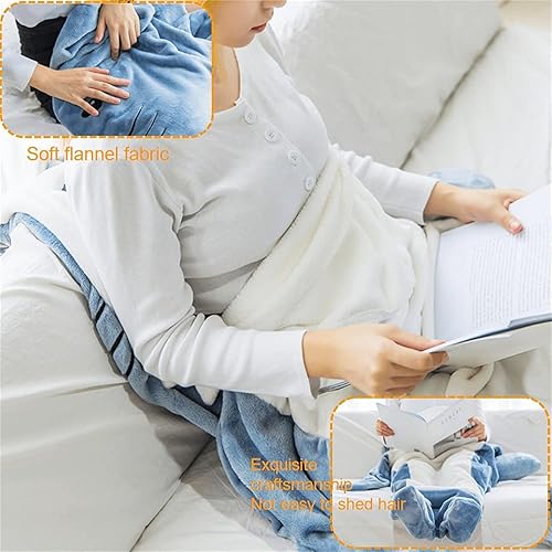 Miniatura 5 de Manta de tiburón mejorada para adultos y niños, manta de franela súper suave y acogedora de tiburón, disfraz de tiburón para los amantes de los