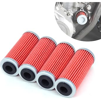 4 x Motorcycle Oil Filters - for EXC EXC-F EXC-R SX-F XC-F XC-W XCF-W XC-WR SMR FC FE 250 300 350 400 450 505 530 Six Day Factory Edition Freeride Motorcycle Dirt Bike