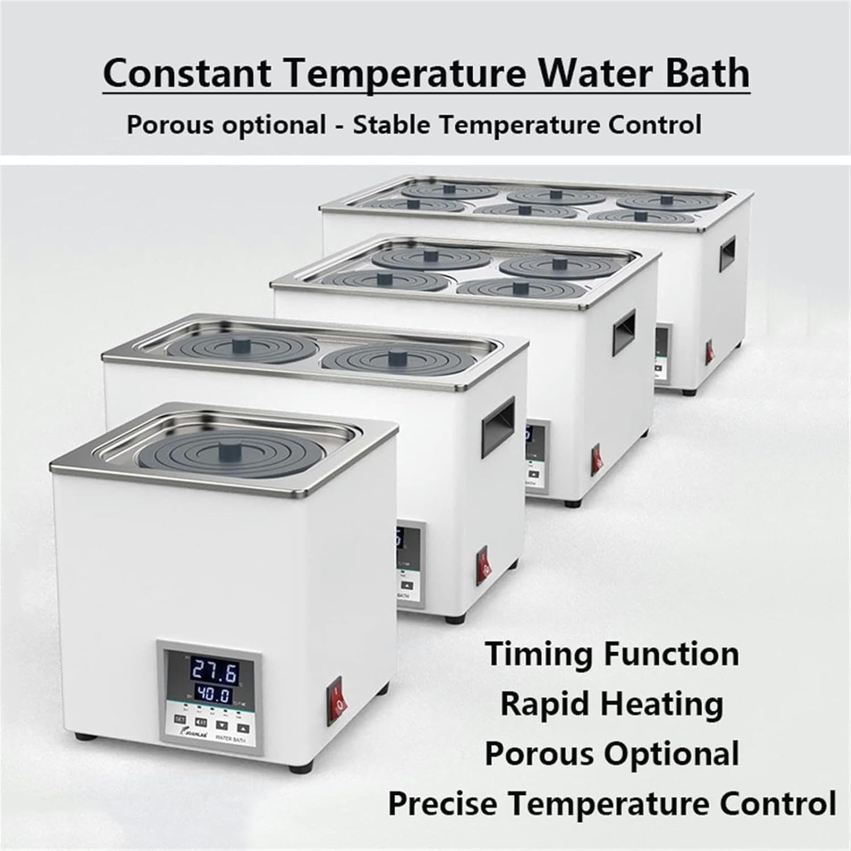 Calentador de temperatura constante para baño de agua de laboratorio, pantalla digital, sincrónico, ciclo térmico de 360°, contracombustión, para investigación médica, biología química, 1/2/4/6 poro