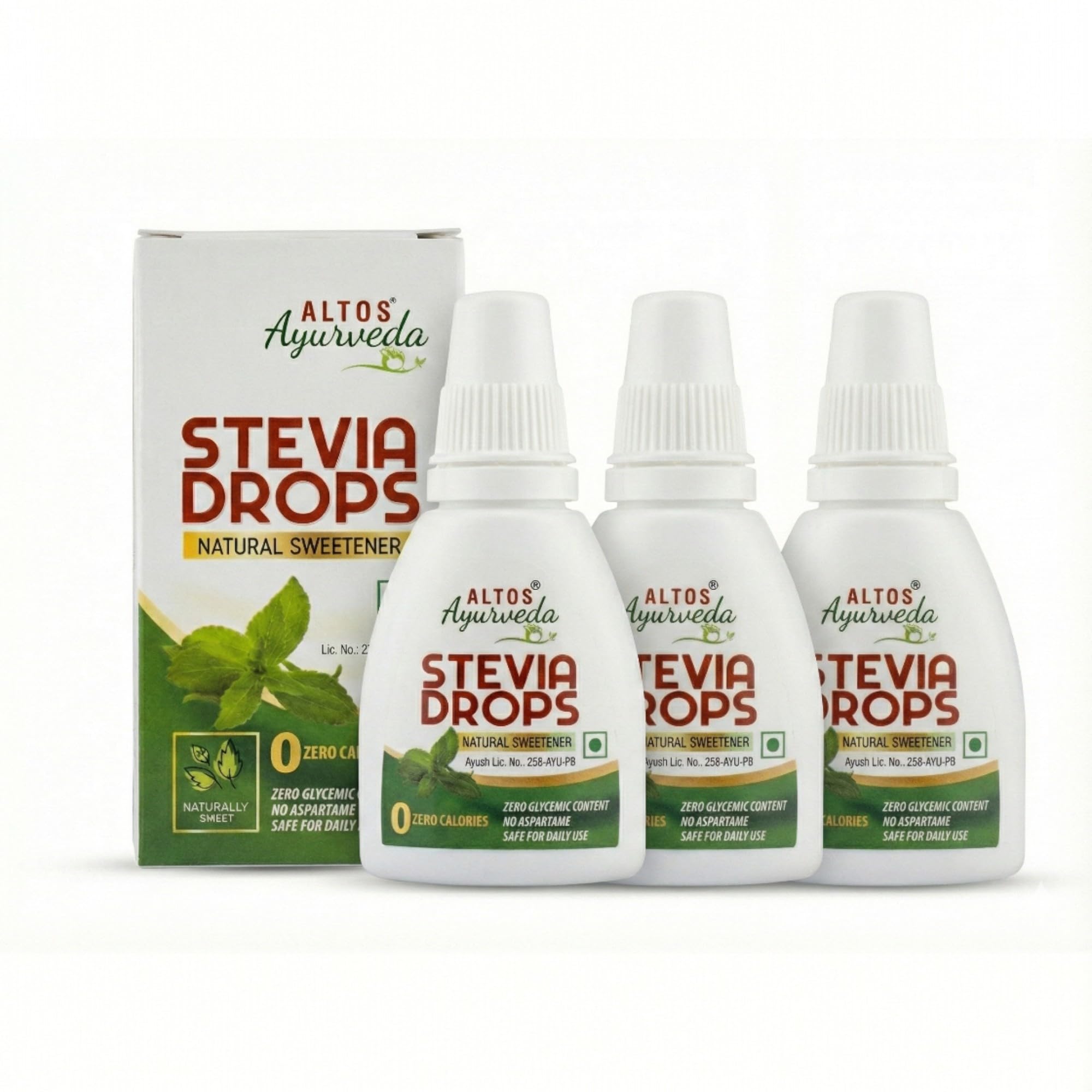 ALTOS Ayurveda Stevia Drops - Natural Sweetener, Zero Calories, Zero Aspartame, Liquid Form, Diabetic Friendly, Weight Management, Made with Natural Stevia Leaves Extract, 30 Millilitre-image-15