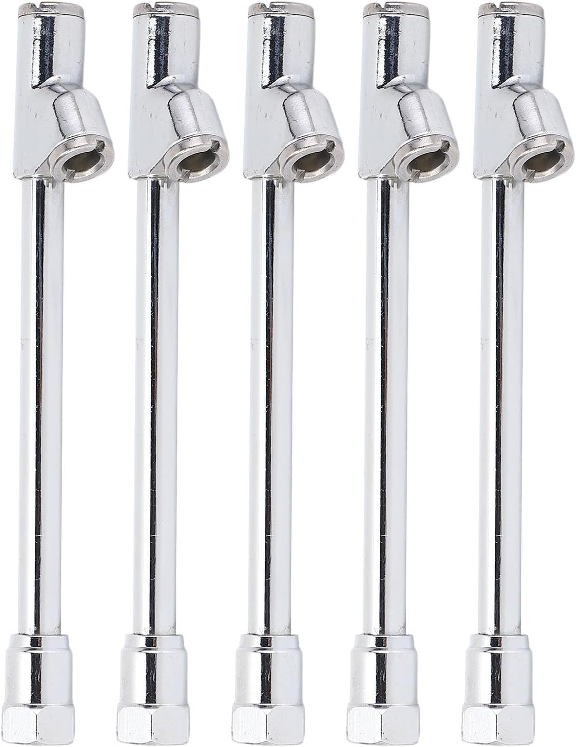 Head Air Chuck Set with Quick Plug 1/4 Inch FNPT Tire Inflation 2 Way Connection Silver