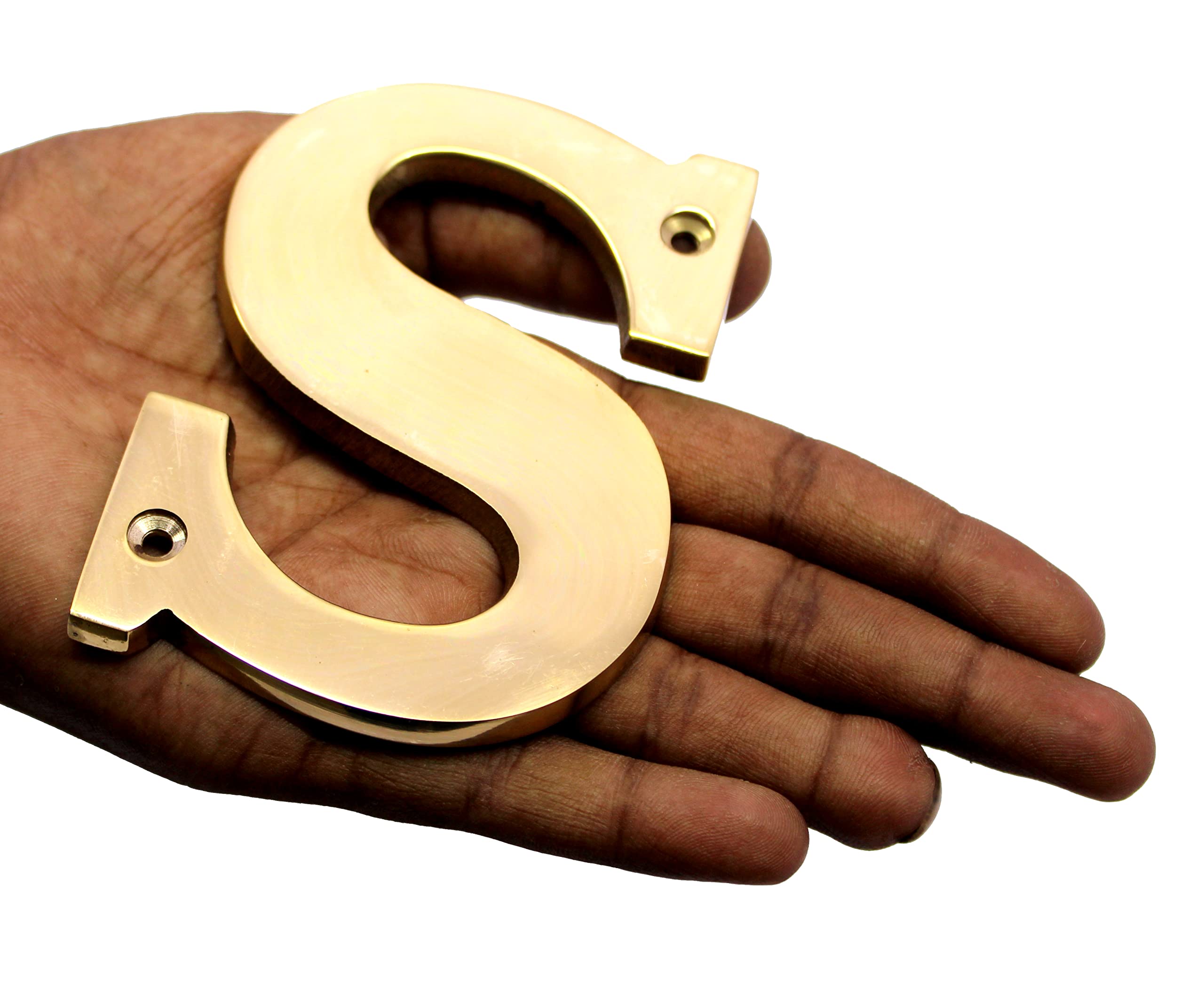 eSplanade Brass House Hotel Door Name Alphabets - Wall Door Plaque Alphabet Letter - Golden - 4" Inches ("S" Alphabet - 4") — Amazon image 5