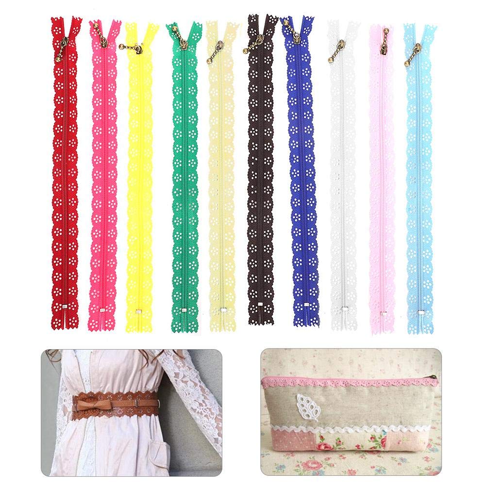 10Pcs 25cm Nylon Lace Closed End Zippers #3 - Perfect for Sewing Tailoring, Crafts, DIY Projects, Home Sewing, and Handicrafts - Image 4
