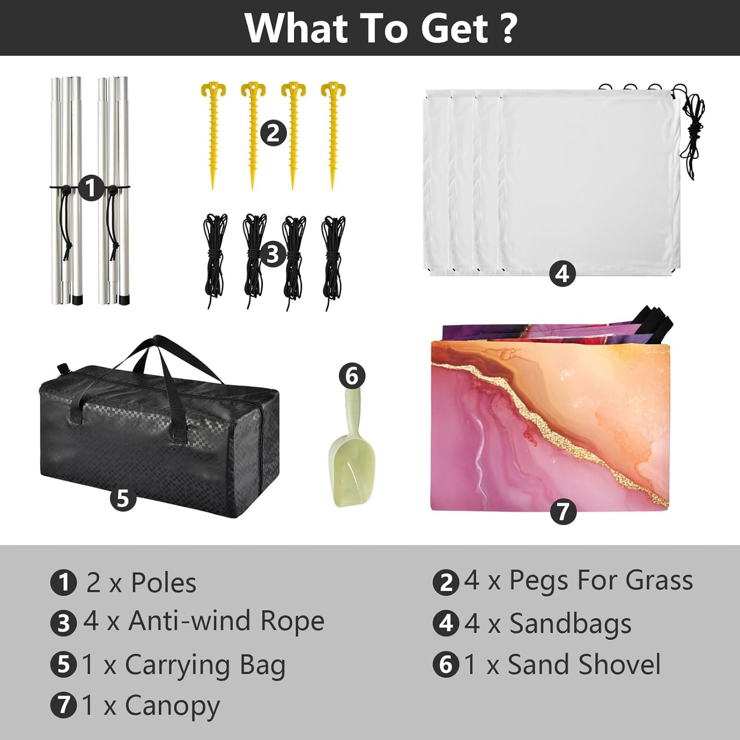 Colorful Marble Camping Sun Shelter, Beach Tent Portable Beach Sun Shade Outdoor Canopy for Camping Trips Fishing Picnic