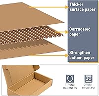 Vista 4 de Flamorrow Paquete de 25 cajas de envío de 8 x 6 x 2 pulgadas, cajas de cartón corrugado, cajas de embalaje para envoltura de regalos, correo