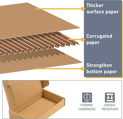 Miniatura 4 de Flamorrow Cajas de envío de 7 x 4 x 2 pulgadas, paquete de 25, caja de cartón corrugado, sobre y embalaje para pequeñas empresas