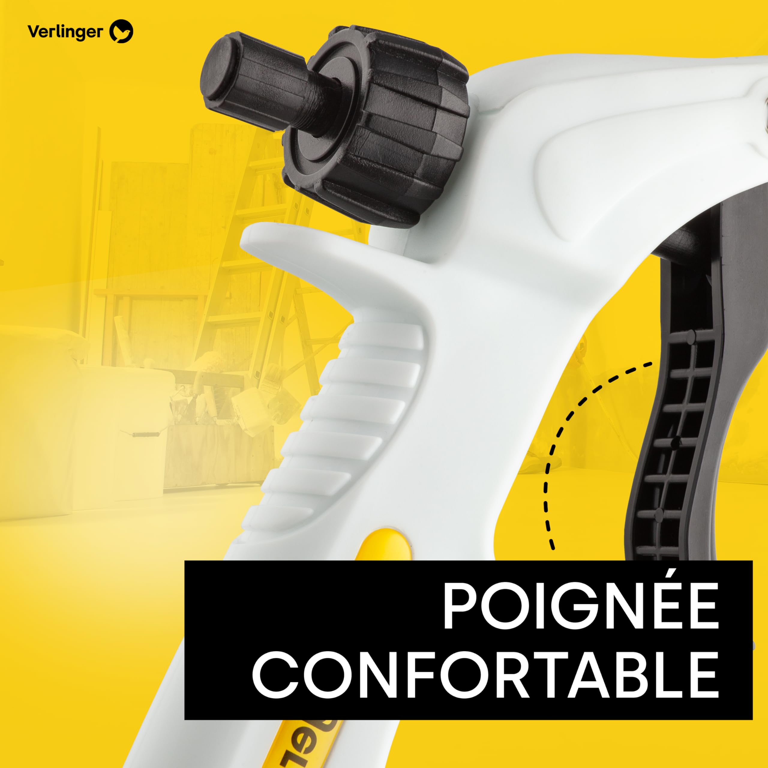 Pistolet pour Mousse PU - Applicateur Professionnel pour Remplissage, Étanchéité et Isolation - Pistolet Mousse de Construction et Adhésifs de Dosage Précis, Robuste et Durable Blanc