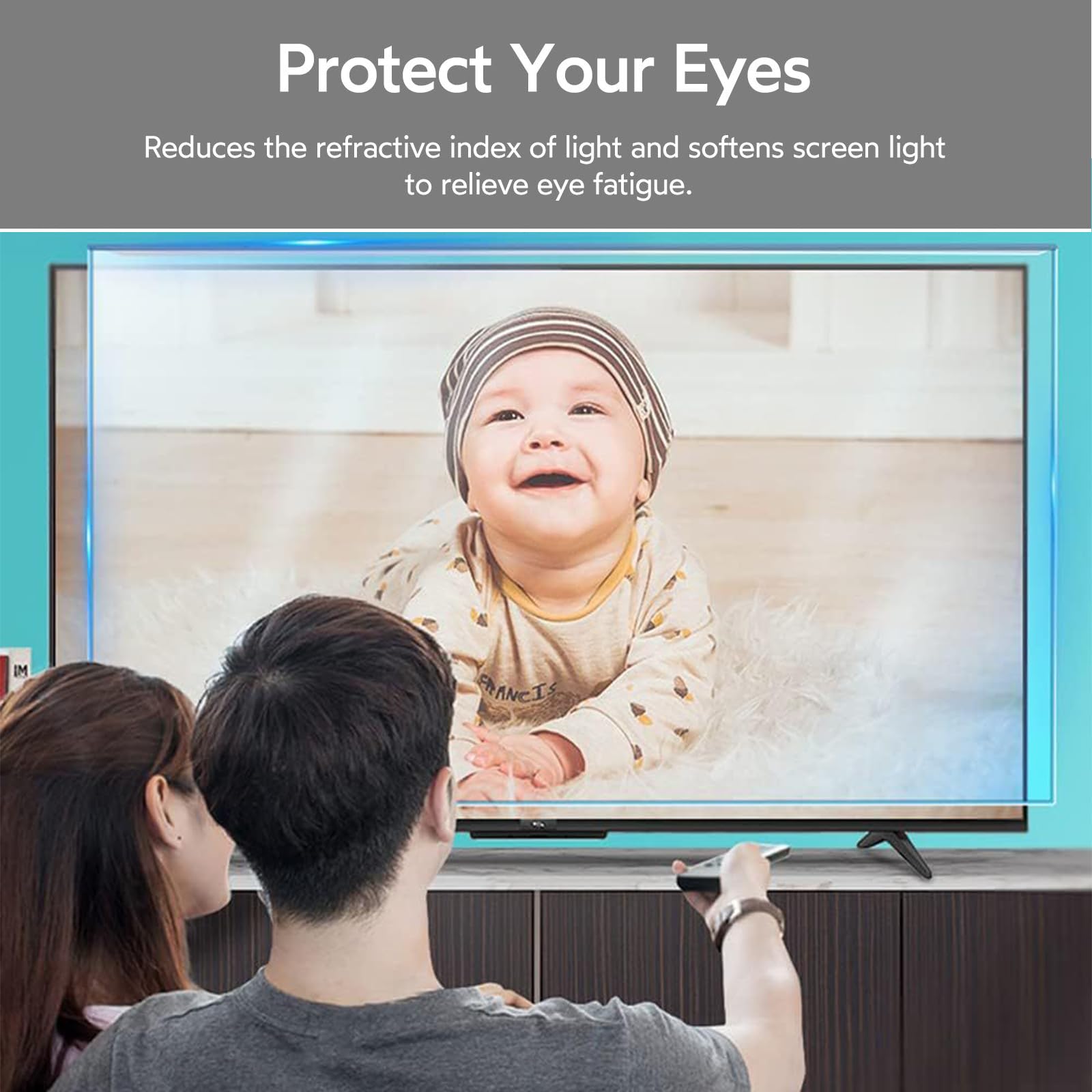 Película Mate antirreflectante para TV de 48 Pulgadas, Filtro de luz Azul saliente, Protector antirayones - Funda de protección de Pantalla HD Clara para LCD, LED, OLED y QLED 4K HDTV,48in