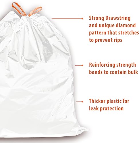 Miniatura 4 de iTouchless Bolsas de basura de 18 galones de alto, extragrandes, fuertes, para cubos de basura para baño, cocina, para reciclaje de basura en el