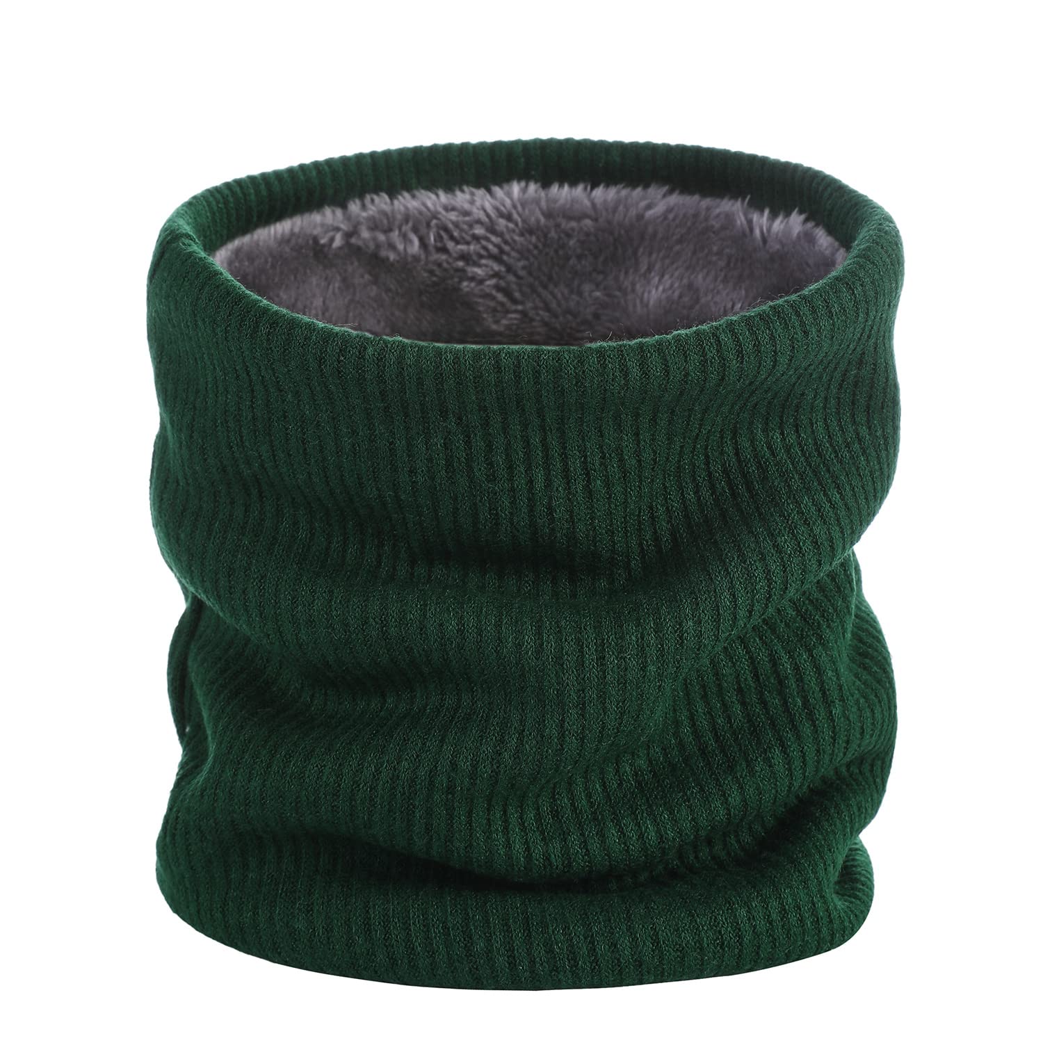 OCTEEN Warmer Neck Gaiter Winter Fleece Windproof Scarves Gaiter Mask For Women Men, Pinstripe Green, One size