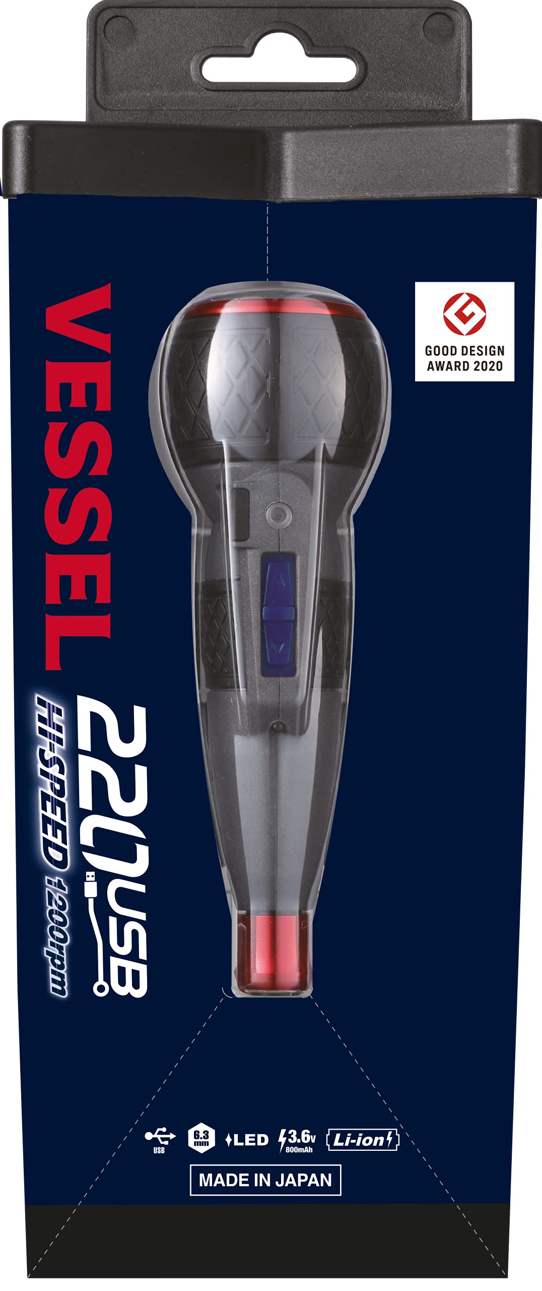 VESSEL Tournevis à assistance électrique 220USB-S1F