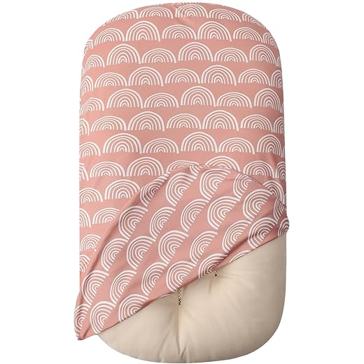 Little Jump Baby Lounger Cover Soft Cotton Slipcover Fits Newborn Lounger for Baby Boys and Girls (Rainbow)