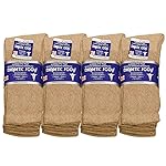 Falari Physicians Approved Diabetic Socks For Men Women Non-Binding Loose Top Wide Crew Length (12-Pack, Khaki, 10-13)