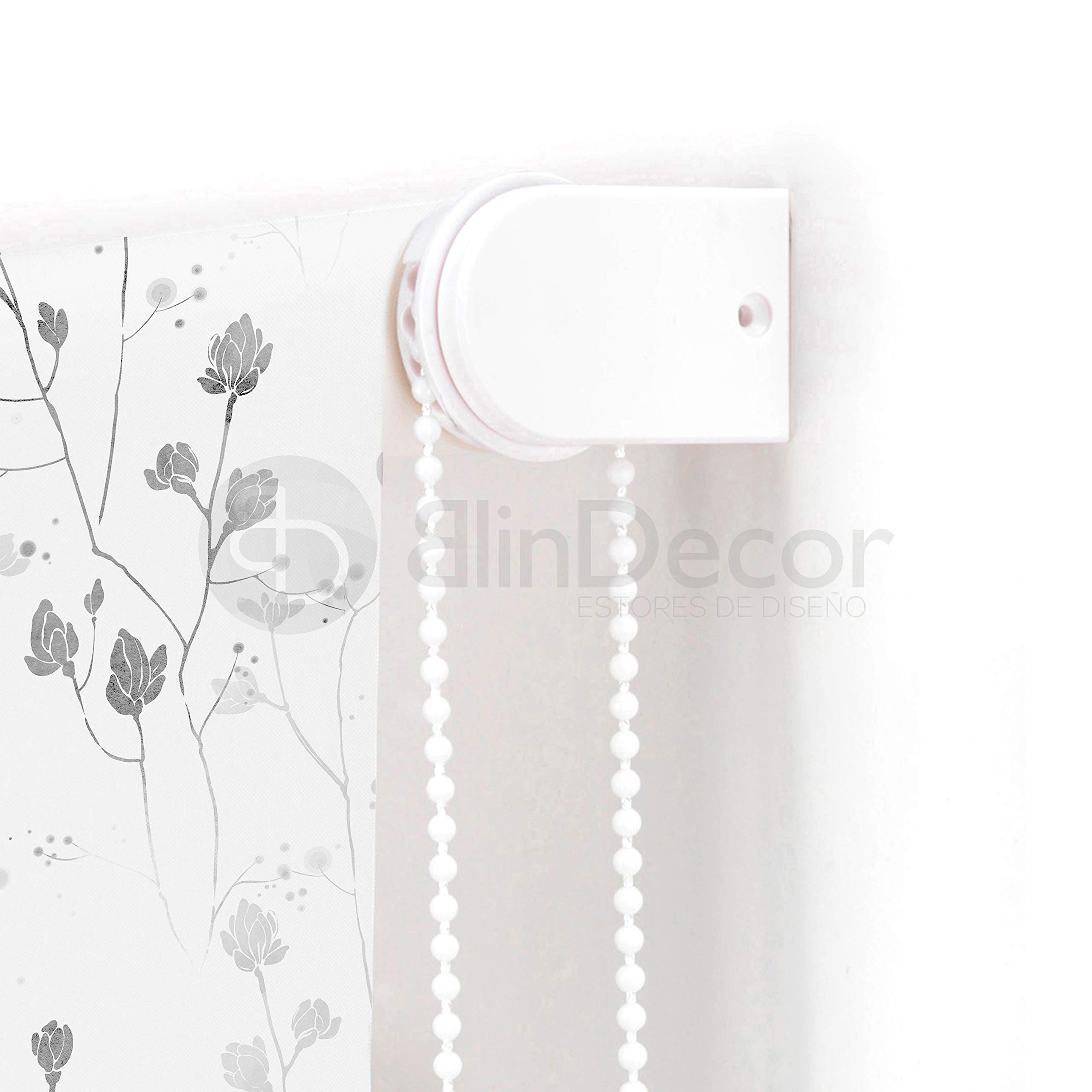 Blindecor Flores | Estor Enrollable Translúcido con Estampado Impresión Digital | Modelo Bloom | 130 x 180 cm (ancho por alto) Tamaño de la Tela 127 x 175 cm | Estores para Ventanas