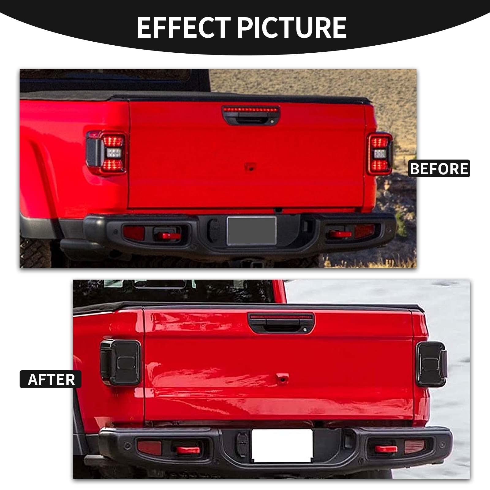 CheroCar for JT Tail Light Cover Guard Trim Frame Bezels Decoration Accessories for Jeep Gladiator JT 2019-2025…