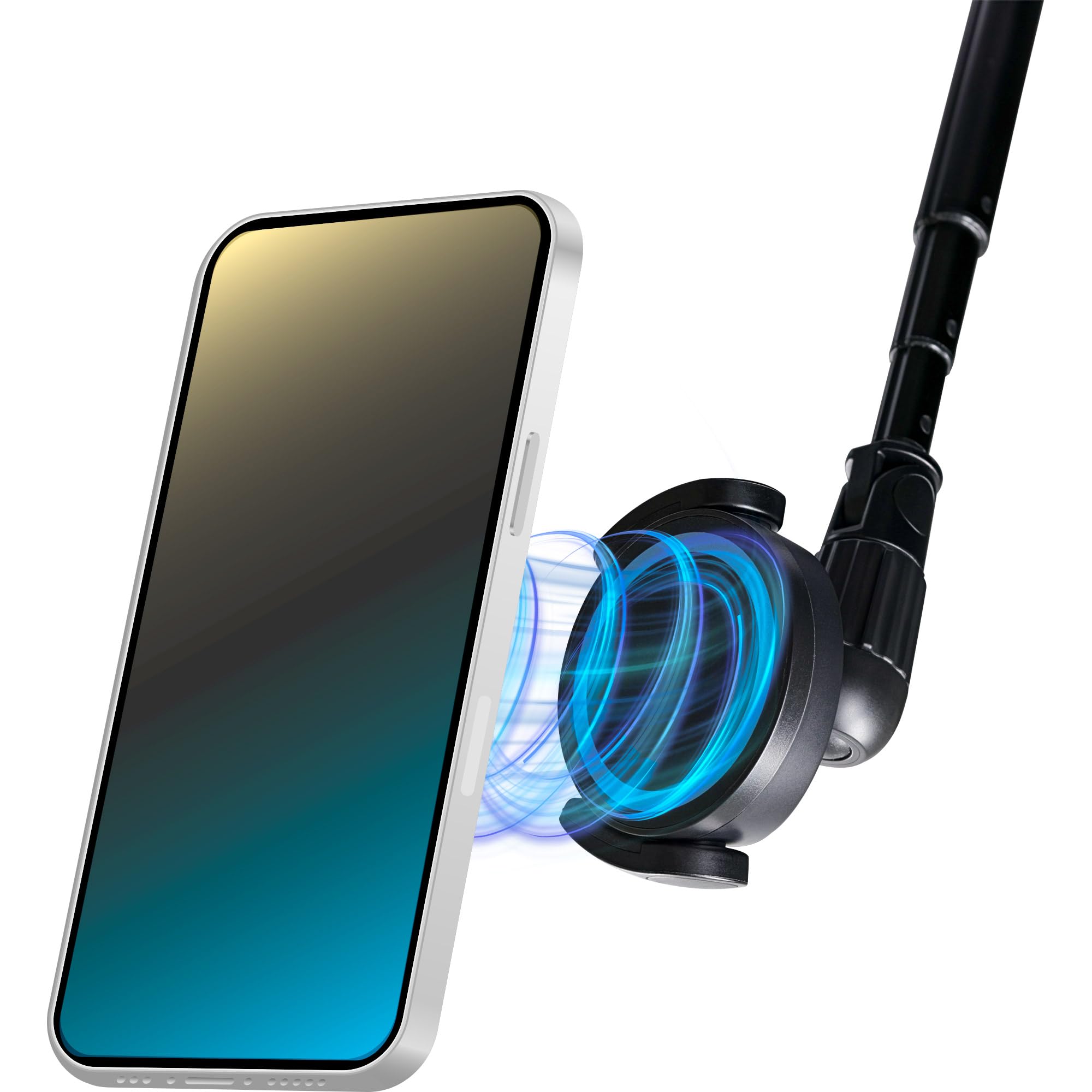 Inline 48091 Trépied magnétique pour téléphone Portable et Perche à Selfie pour Smartphones, Compatible Magsafe, déclencheur sans Fil Bluetooth, télescope, Noir, en Aluminium, 34,5-150 cm