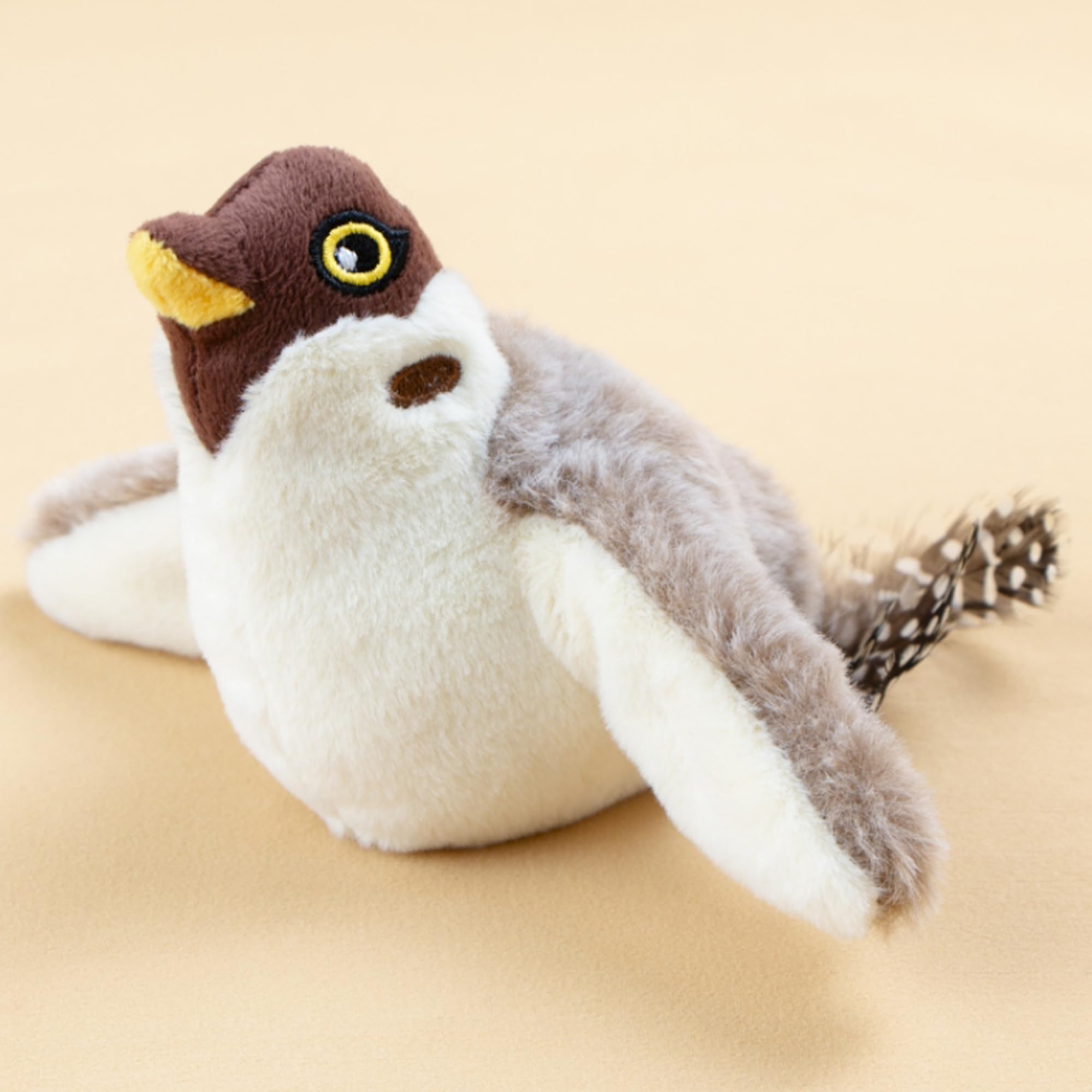Vealind Flapping Bird Cat Toys Interactive Catnip Toy for Kitty, USB Rechargeable Touch Activated Electric Realistic Plush Catnip with Squeak Chirping Sound Kitten Toy for Indoor Cats