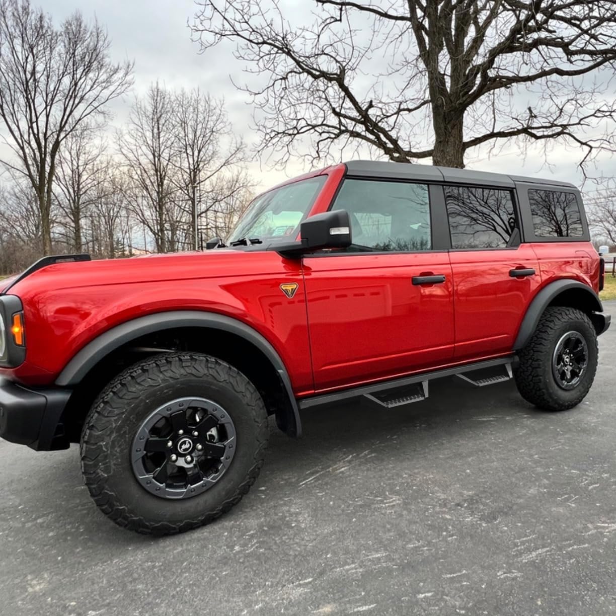 BINARY STAR Running Boards Compatible with Vehicle 2021-2026 Ford Bronco 4 Doors, 4.7 Inches Drop Down Side Steps, Bronco Side Bars Step Bars Nerf Bars Made with Carbon Steel.