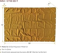 Vista 8 de Lienzo resistente al agua, duradero, 340 g, color marrón, bronceado, CT-T