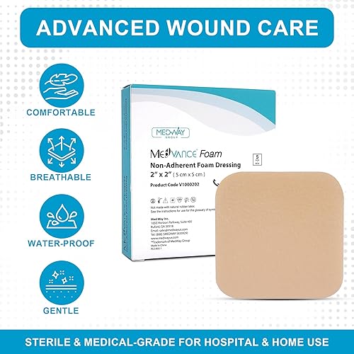 Vista 10 de MedVance TM Foam – Apósito de espuma hidrofílica no adhesivo impermeable de 6 x 6 pulgadas, caja de 5 apósitos