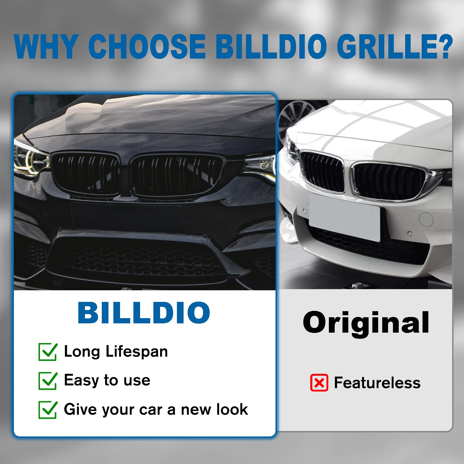 Amazon | BILLDIO F32 フロントキドニーグリル ABS ダブルスラット