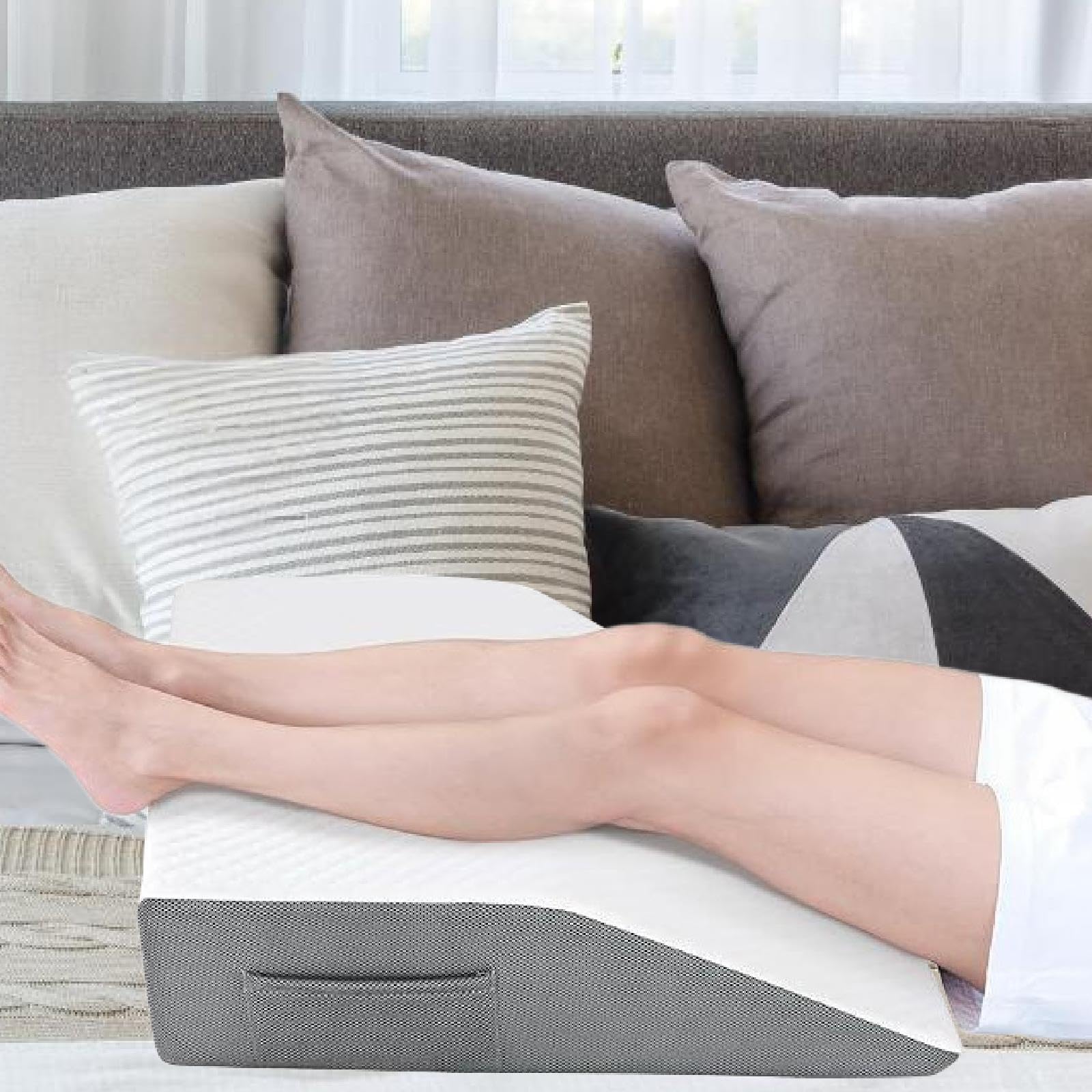 kowaku Cojín Elevador de Piernas, Soporte para Piernas, Cojín en para Cama, Cómodo, Antideslizante, Ergonómico, Funda Extraíble, Height 10 Inch