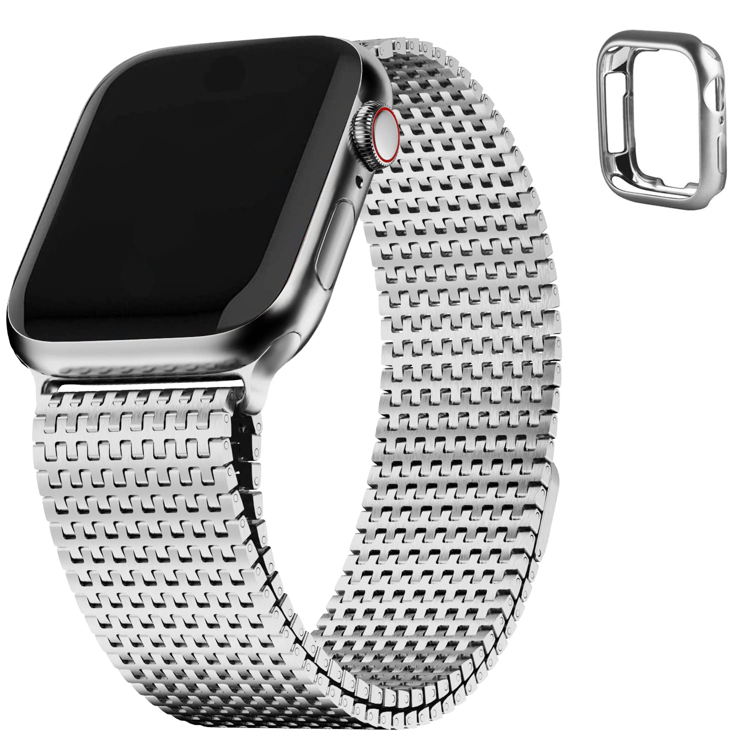 Fullmosa Compatible Apple Watch Band 45mm 44mm 42mm, Stainless Steel
