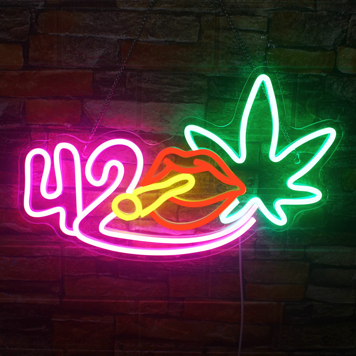 NOSUN Neon Sign Leaf Neon Signs for Wall Decor with
