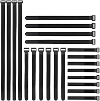 Vista 16 de Paquete de 30 correas de gancho y bucle de 8 pulgadas, correa de cable de sujeción reutilizable, correas de cable autoadhesivas duraderas