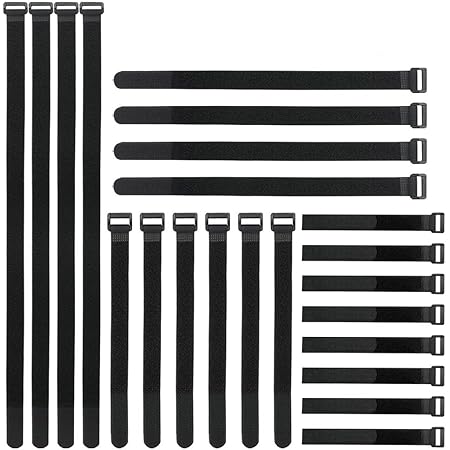 24 Yard Hook & Loop Cable Straps - Adjustable Reusable Cable Ties For Wire Management, Black 5 thumbnail image