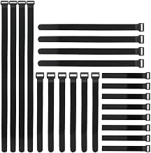 Reusable Fastening Cable Straps and Cable Ties Set 24 Pack(8"-12"-18"-24"), Adjustable Hook Loop Cord Management Wire Organizer Straps