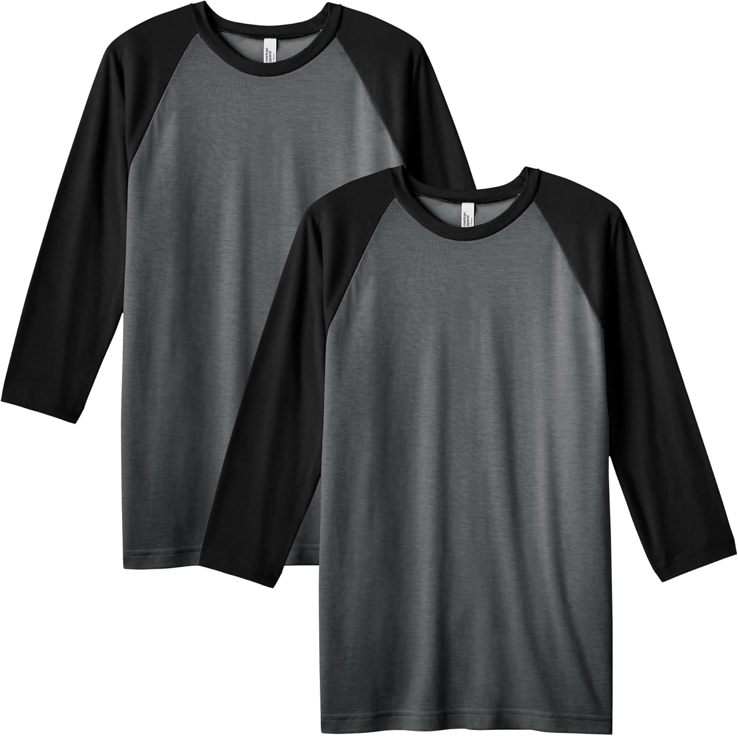 American Apparel Unisex-Adult CVC Raglan T-Shirt, Style G2003cvc, 2-Pack