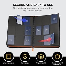 Card Guardian - 9 Pocket Premium Binder with Zipper for 360 Cards Trading Card Games TCG (Orange) Perfect Card Binder for Yugioh Cards MTG Binder Sports Card Binder