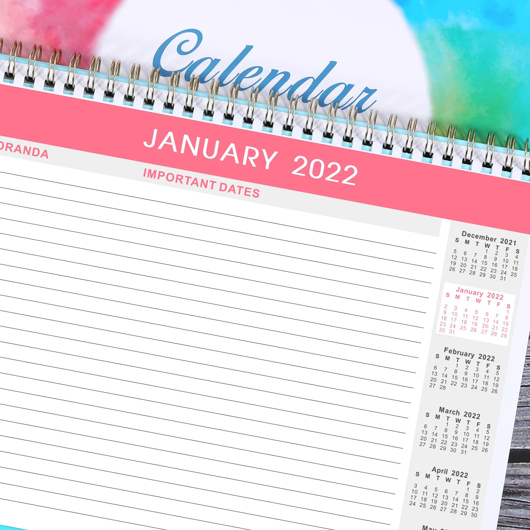 Desk Calendar 2022 Standing Flip 2022 Desktop Calendar with Thick