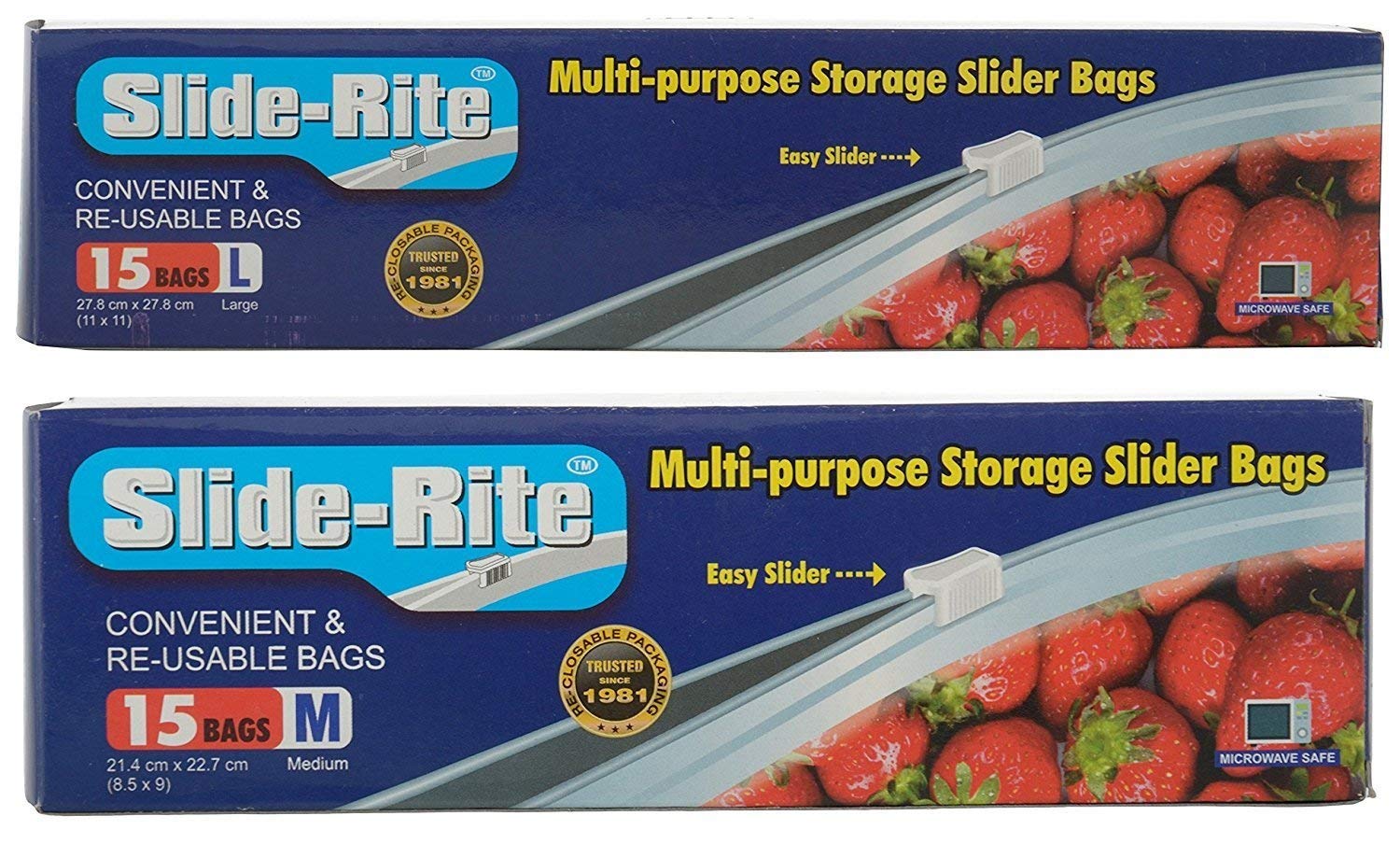 Amit Marketing Slide-Rite Plastic Multi-Purpose Storage Slider Bag, 500 GM, 1 KG. ( Pack Of 30 Piece )