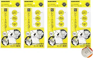 【Amazon限定セット】 レシートホルダー | 収納 保管 財布 整理 領収書入れ ファイル ポイントカード クーポン チケット (2冊セット × 4個)