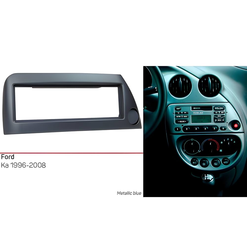 Façade Autoradio 1 DIN Pour Ford KA (2008-2016) | Noire, Installation Facile, Remplacement D’origine