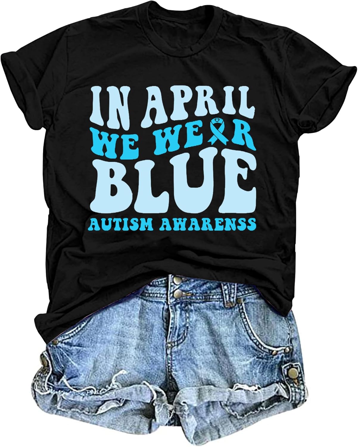 Autism Awareness Shirt For Women - Support Mom Tee With Puzzle Piece Heart Design
