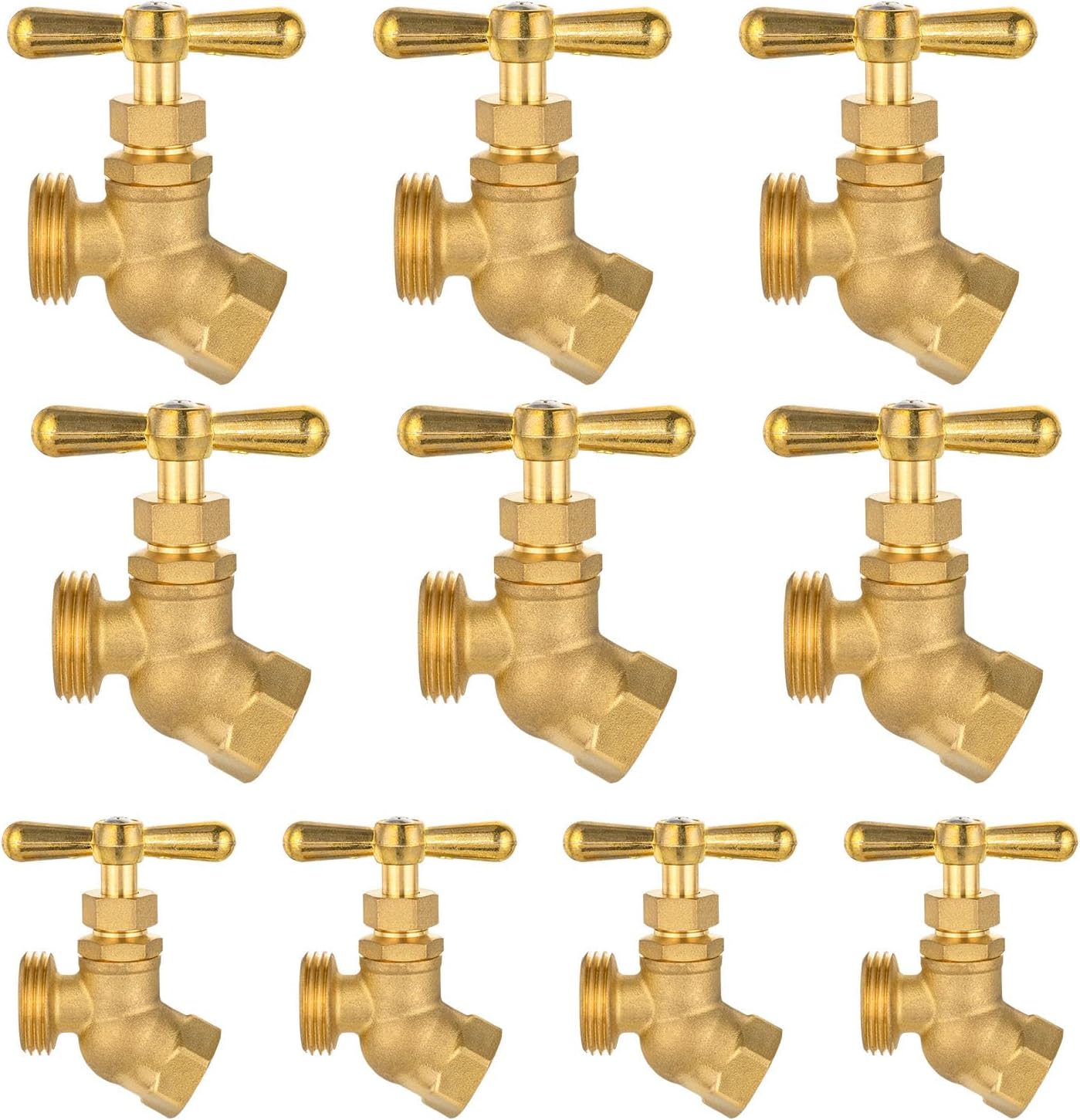 EFIELD Heavy Duty 1/2" FIP Inlet ×3/4" MHT Threaded Garden Hose Outlet/Connector For All Purpose, No Lead Brass Made,(BIBCOCK016-1PCS)