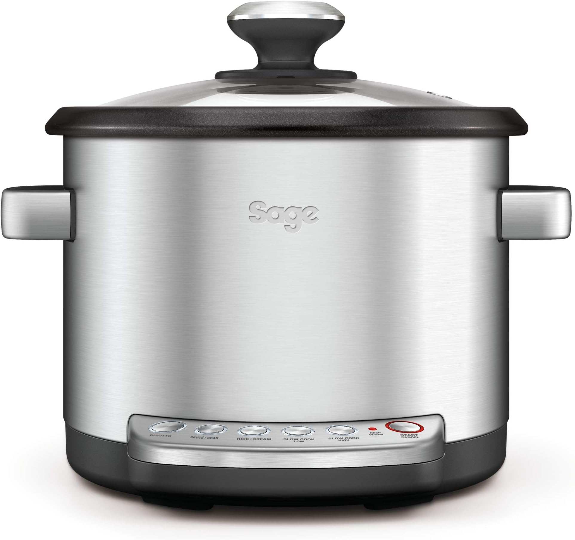 Sage - The Risotto Plus Multi-Cooker – 3.7L, 6 in 1: Risotto, Rice, Steam,Sauté,Sear,Slow Cook – Brushed Stainless Steel, Non-Stick Bowl - UAE Version, 2 Year Manufacturer Warranty